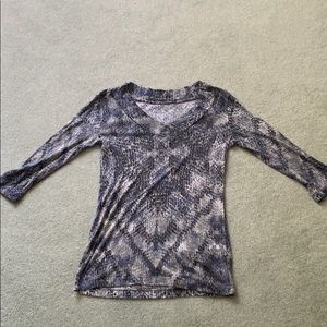 Blue patterned long sleeve shirt - Daisy Fuentes
